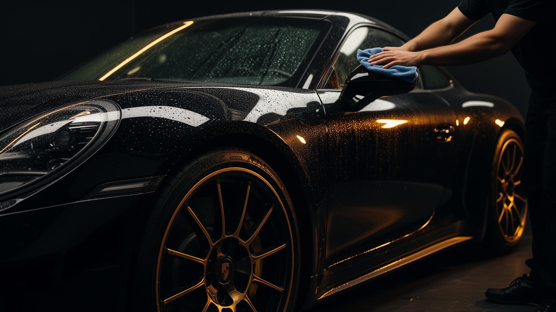 Luxury sports car being detailed at Apex Auto Detail